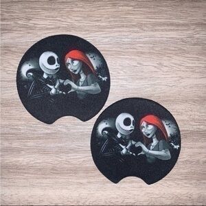 Nightmare before Christmas Jack & Sally car coasters 2pack new